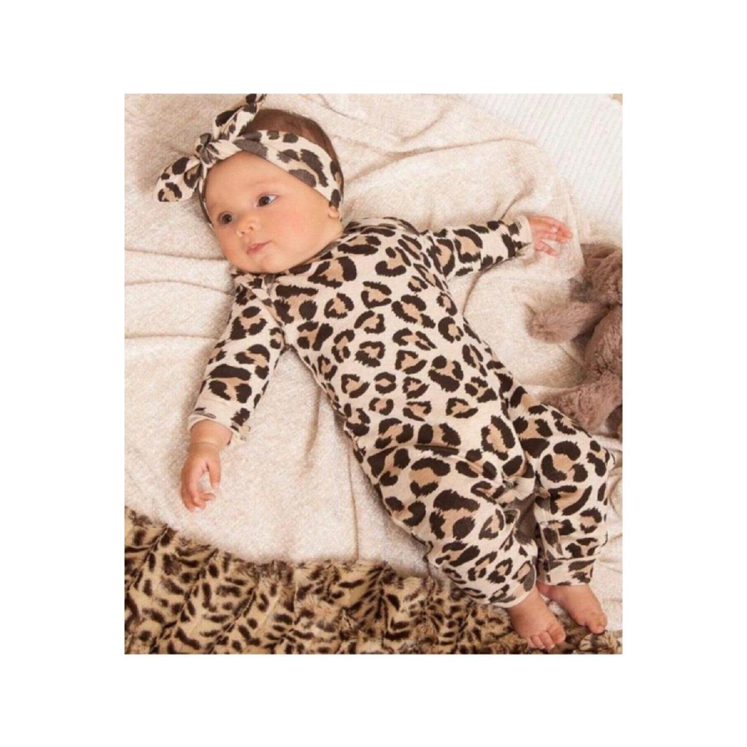 

Хлопковый комбинезон Baby Baby Bandanle с леопардовым узором