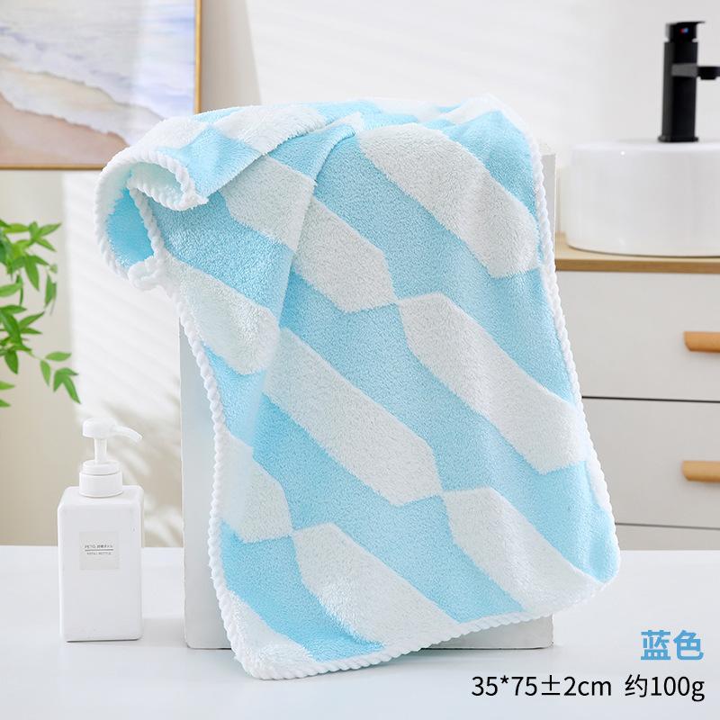 Towel New coral fleece jacquard chain geometric household soft absorbent face wash face towel face towel