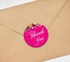Darling Souvenir 45 Pcs Fuchsia Pink Round Floral Thank You Stickers DIY Envelope Seals-1.6