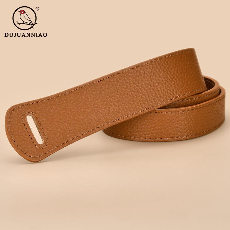 Double-Sided First-Layer Cowhide Belt Women'S Knotted Decorative Skirt Leather Belt Waist Women'S Sweater Jacket