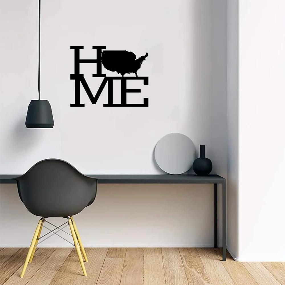 Metal Home Sign USA - Wall Décor with Silhouette of America, Stylish Metal Wall Hanging, and Elegant Wall Hanger for Home
