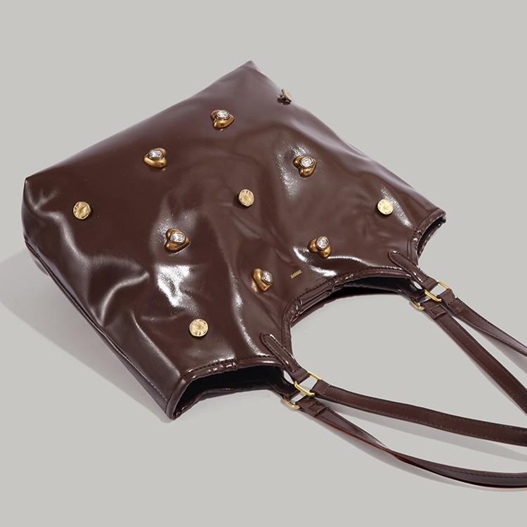 Large Capacity Bag for Women 2024 New Versatile Stylish Single Shoulder Handbag Retro Simple Elegant Commuter Tote Bag