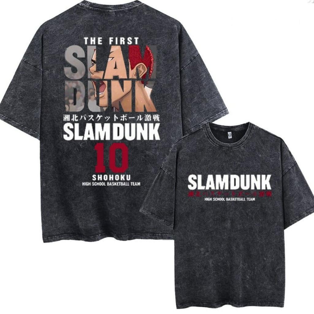 Sakuragi Blossom Road Short Sleeve Akagi Harukowashed Cotton T-Shirt Couple SLAM DUNK Summer Loose Cotton Unseix Oversize Top