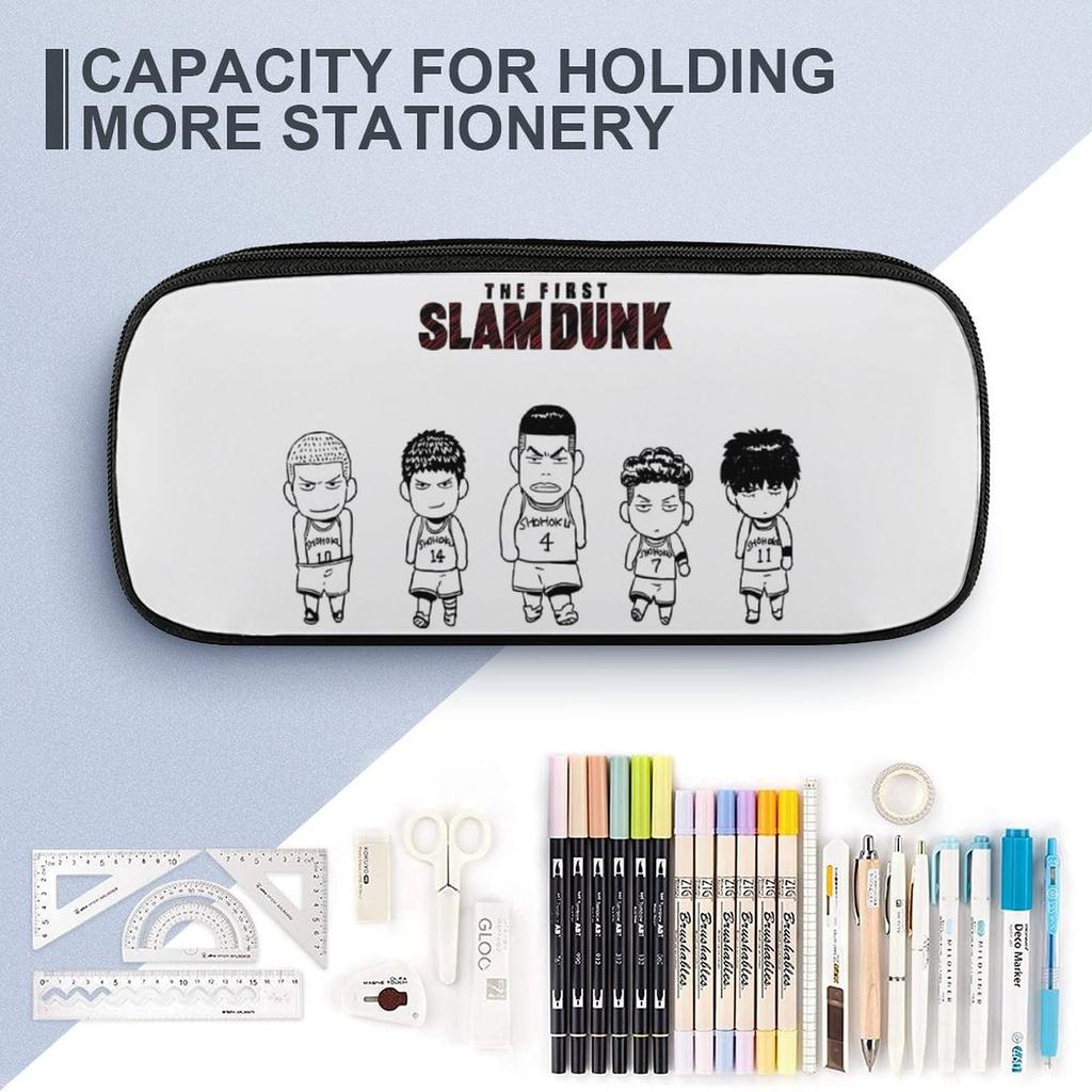 Slam Dunk Leather Pencil Large Suitable for High School Fashionable and Cute Pencil Perfect for School Entrance 20x9x4cm Case, Capacity, Students,