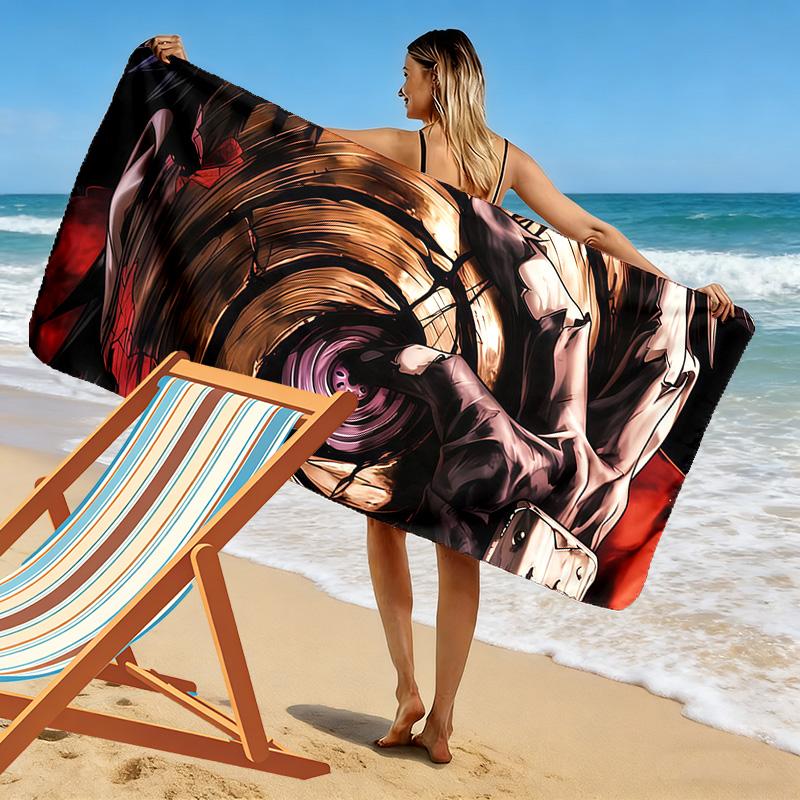 Obito Uchiha Masked Print Beach Towel, Large Soft Quick Dry Towel for Beach Camping Swimming