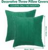 Green Corduroy Cushion Covers 45x45 Gentle Fluffy Strip Pillow Covers 50x50 Luxurious Decorative Home Pillow Case for Sofa Living Room