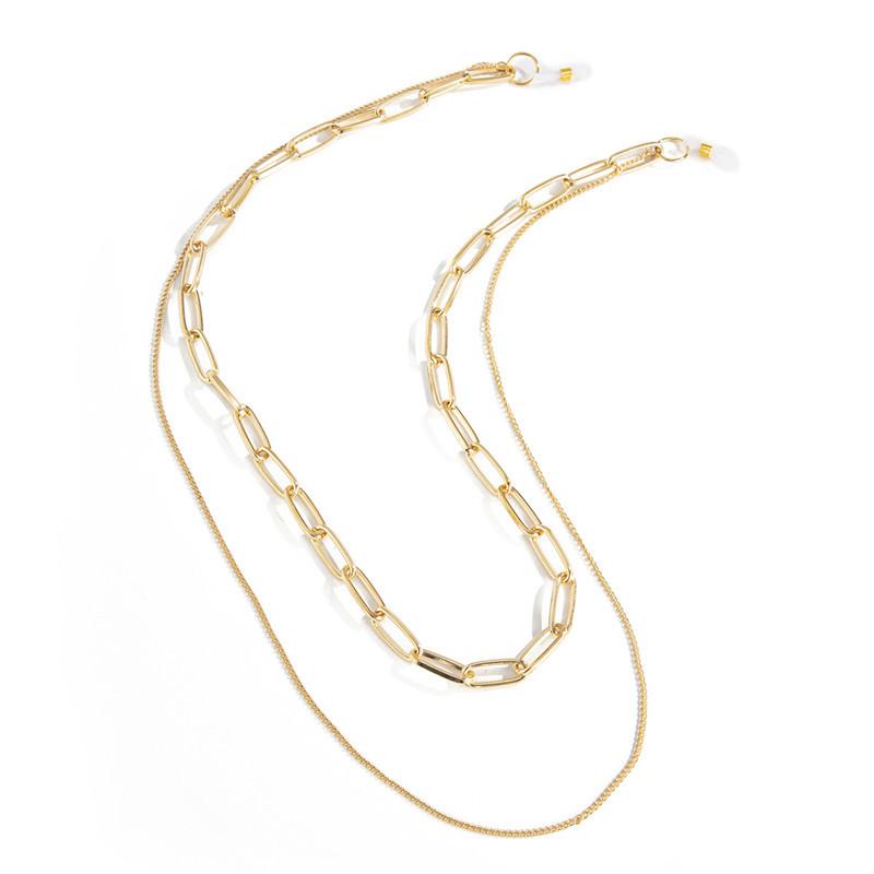 

Sunglasses Chain Retro Hip Hop Punk Style Geometric Pendant Women Double Layer Cross Link Trendy Cool Eyeglass Strap Fashion золотой
