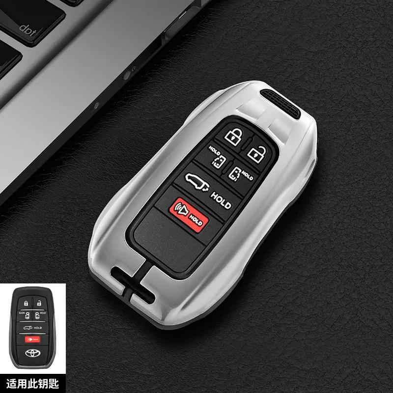 Gztcv2 5 6 Buttons Car Key Zinc Alloy Silicone Case Cover for Toyota Hybrid Vehicles Alphard Vellfire PREVIA Voxy Sienna 2021 2022