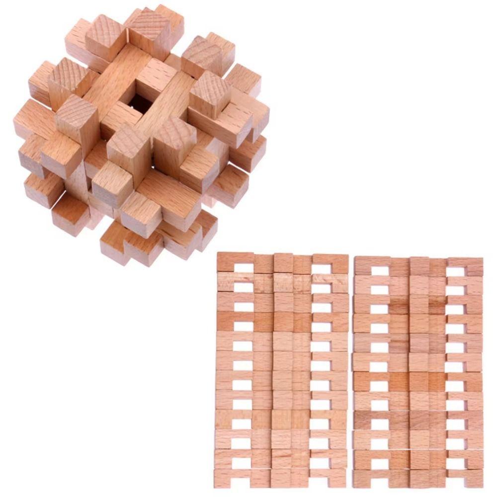 Handgemachtes Montessori-Spielzeug Holz Luban-Schloss Gehirnherausforderung Kongming-Rätsel für Erwachsene