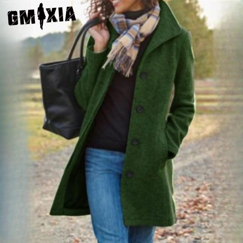 

GMXIA женские винтажные повседневные куртки и пальто с решетчатым принтом осень-зима с длинными рукавами и воротником-поло S зелёный