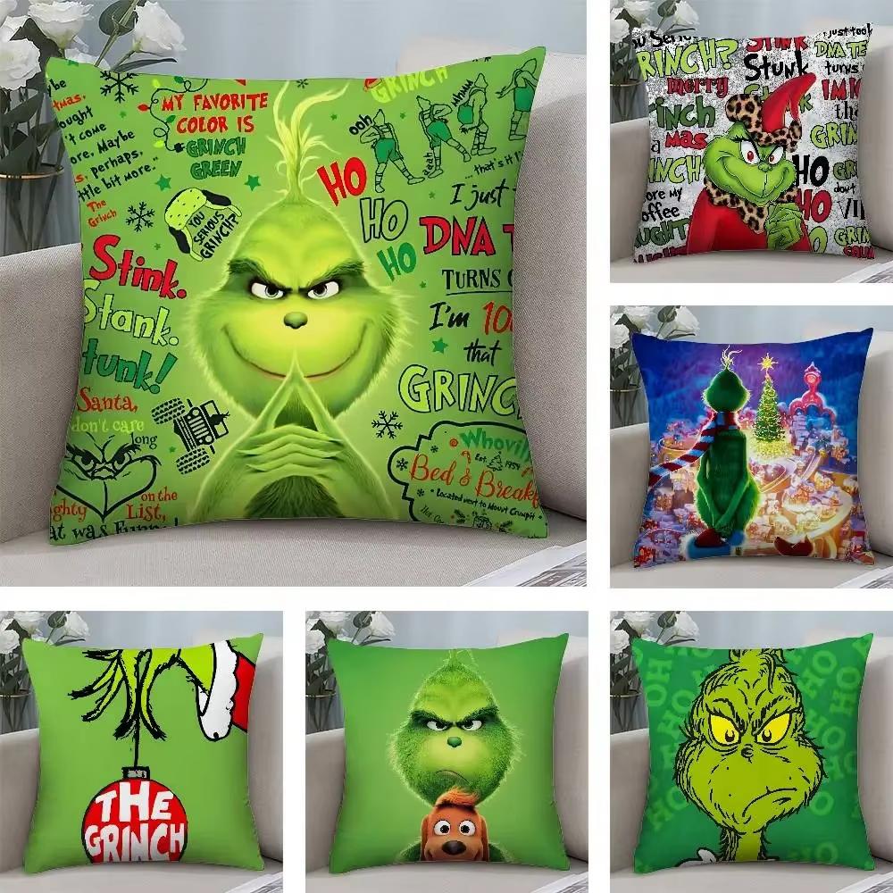 Federa Decorativa Natalizia - 45×45cm, Abbinamento Colori Rosso-Verde, Regalo di Capodanno, Copricuscino da Divano per Decorazione Ufficio e Casa