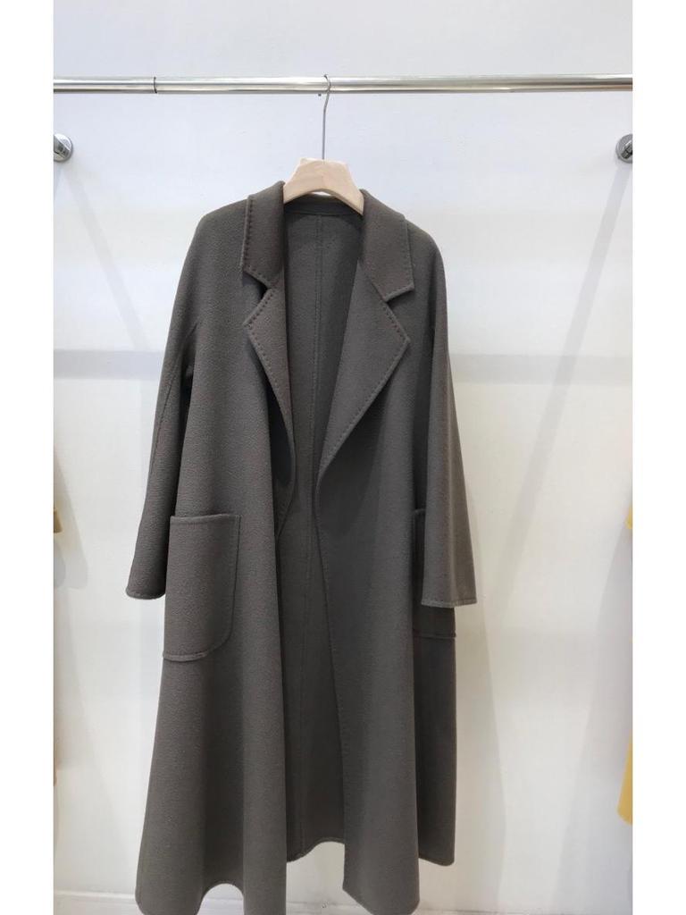 M Family Water Ripple High-End Women's Double-Sided Cashmere Coat