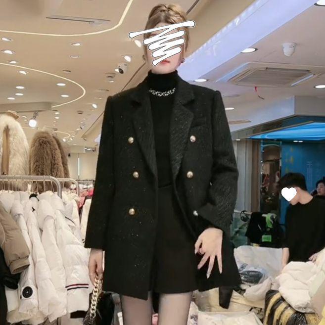 Korean Style Wool & Down Jacket Clearance: Long Double-Breasted Coats & Short Down Cotton Jackets