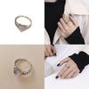 Elegant S925 Silver Double Layer Heart Moonstone Woven Ring For Trendy Girls
