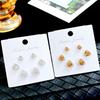 Kanamina Zircon Triangle Stud Earrings Set, Women's S925 Silver Needle, Light Luxury & Versatile.