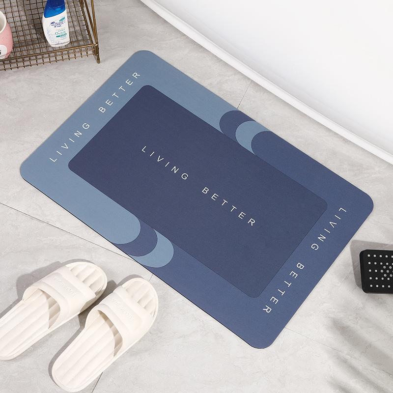 Oval Home Bathroom Diatom Mud Floor Mat Balcony Kitchen Absorbent Non-slip Mat Door Entry Square Door Mat