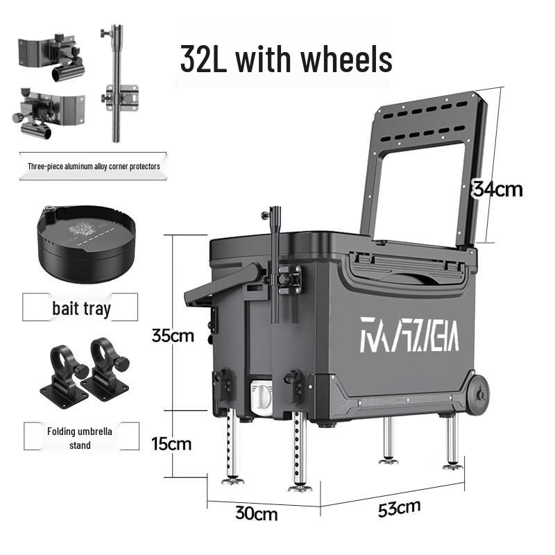 Wangfeng Multi-functional Ultralight Fishing Box with Wheels & Backrest