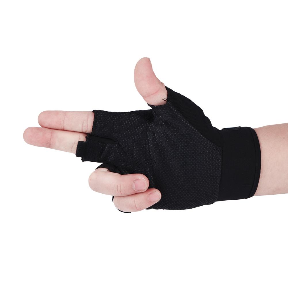 1 Pair Breathable Anti Slip Half Finger Gloves for Outdoor Cycling Climbing Sports(Black)