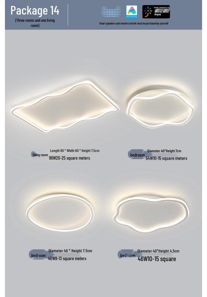 Modern Nordic Master Bedroom Ceiling Light with Smart Mijia & Tmall Genie Support for Home & Study Room
