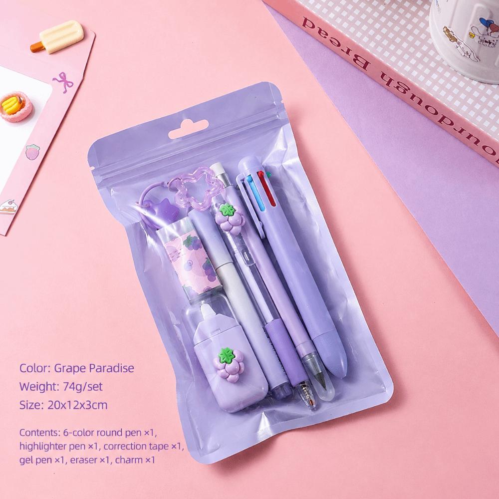 7 In 1 Stationery Set Complete Stationery Gel Pen Creative Pendant  Students