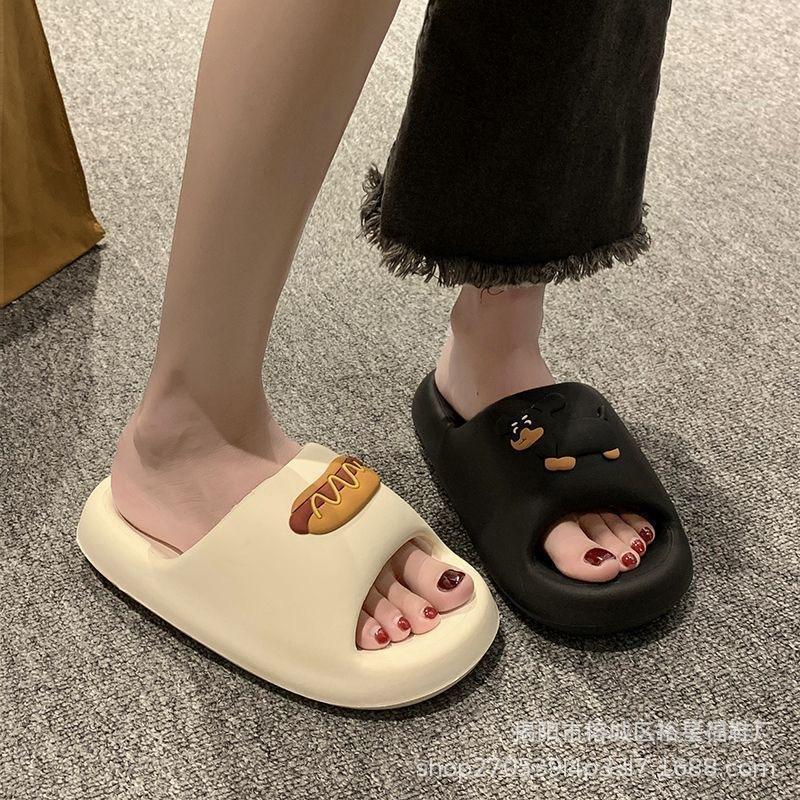 EVA New Thick Sole Slippers for Women's Outwear Home Bathroom Shower Non Slip Beach Slippers Womenshoes