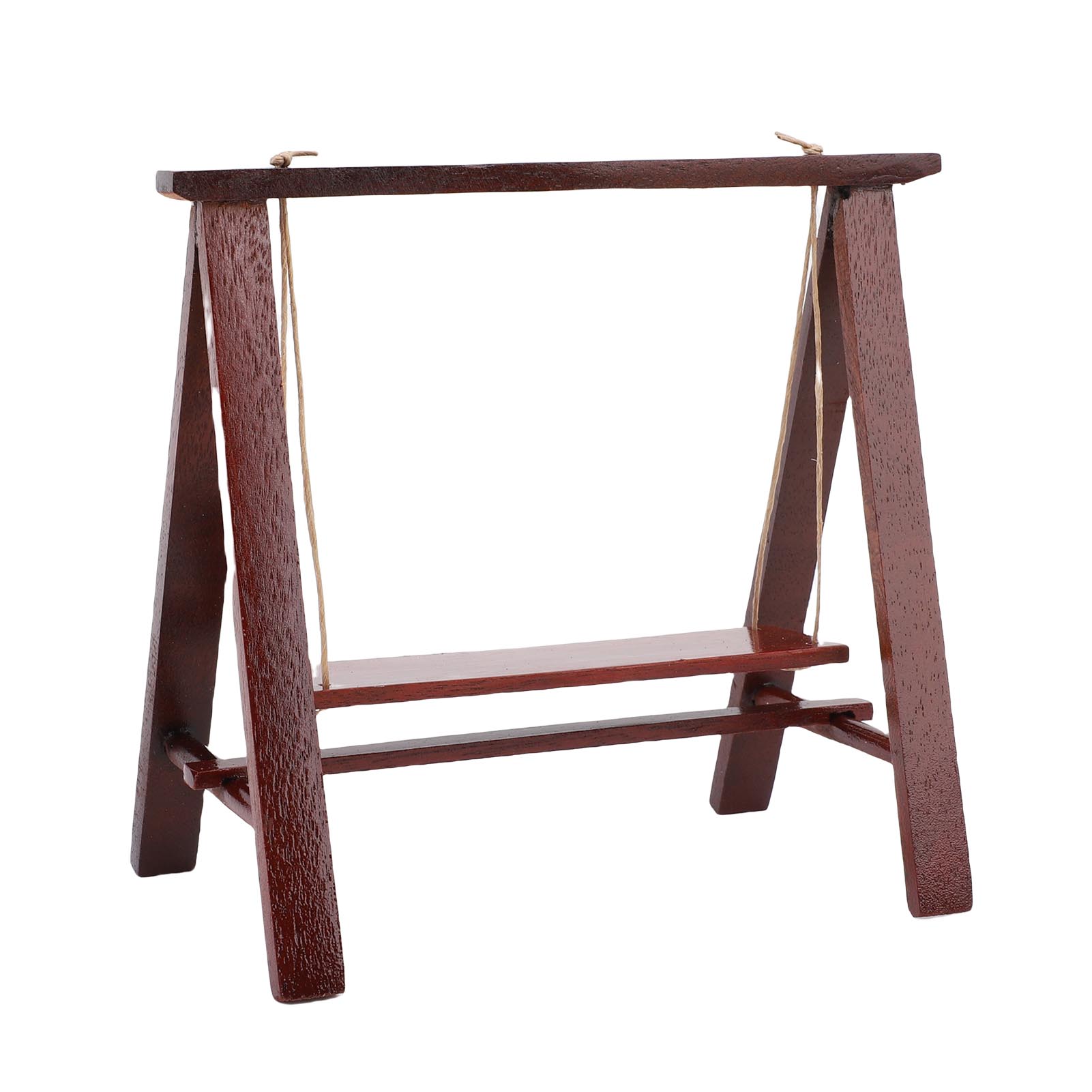 

Миниатюрные кукольные качели 1:12 Моделирующая фигурка Веранда Деревянная мебель Принадлежности Мини-аксессуары для дома Цвет палисандра красное дерево