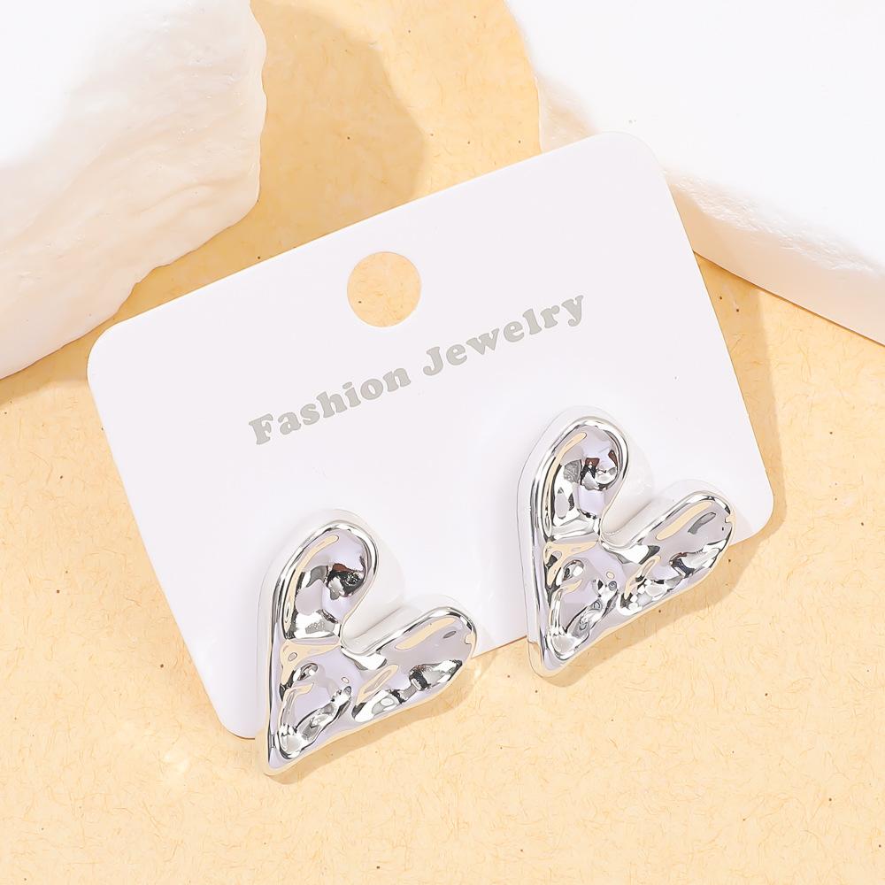 Love Acrylic Gold-plated Stud Earrings Are Fashionable, Simple and Sweet, Niche Design, Star Retro Earrings Set.