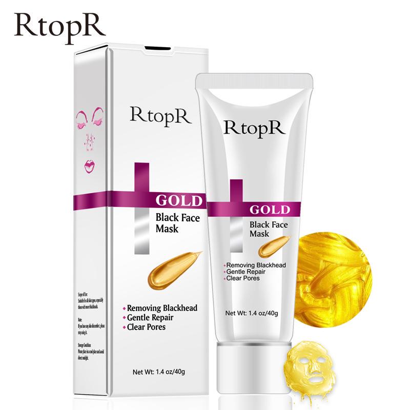 RtopR New Gold Remove Blackhead Mask Face Pore Peeling Acne Treatment Nose Deep Cleansing Face Whitening Hydrating Golden Mud
