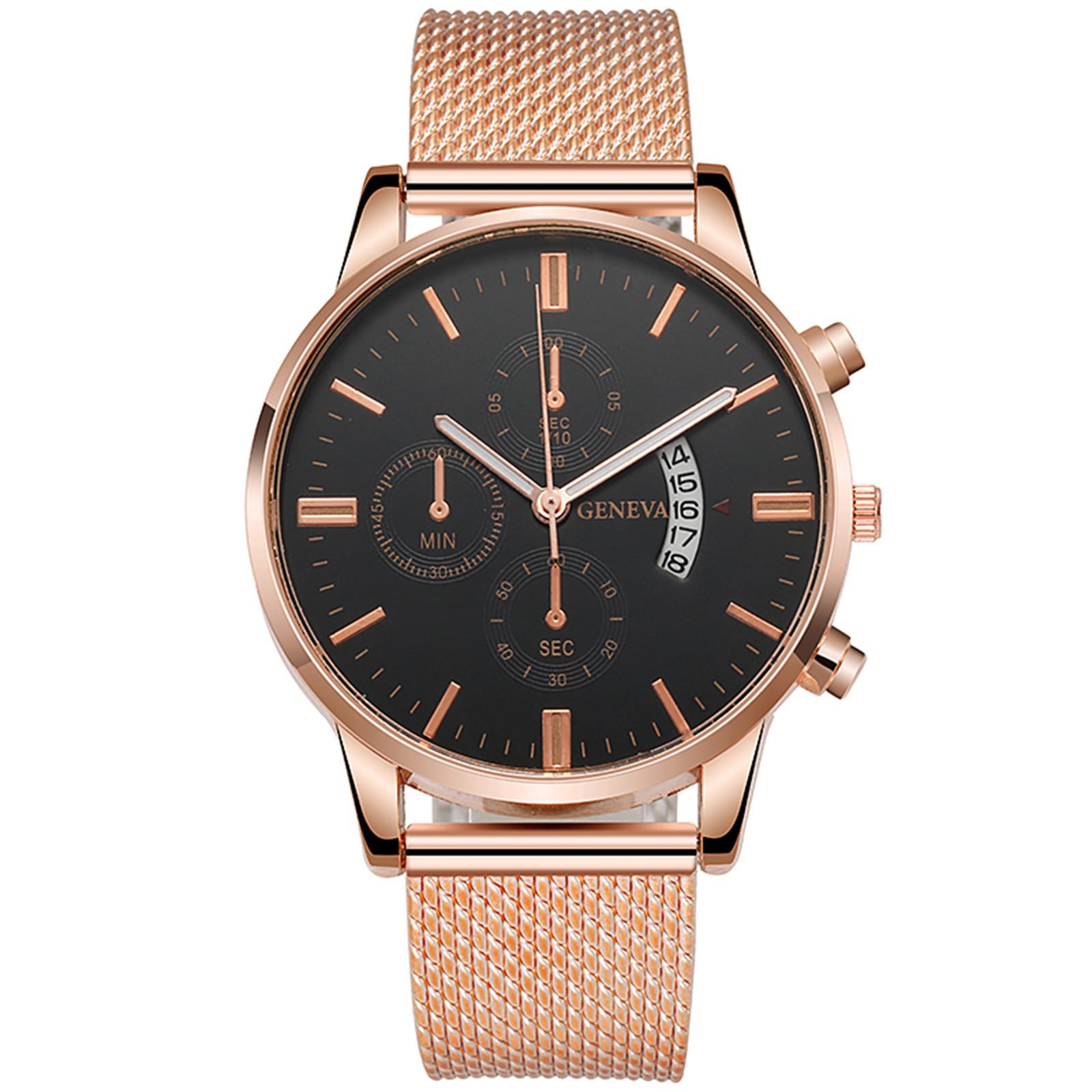 

Роскошные часы Кварцевые часы Модные повседневные наручные часы с круглым циферблатом для мужчин One Size