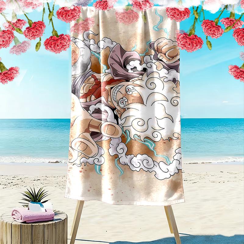 One Piece Print Beach Towel, Large Soft Quick Dry Towel for Beach Camping Swimming