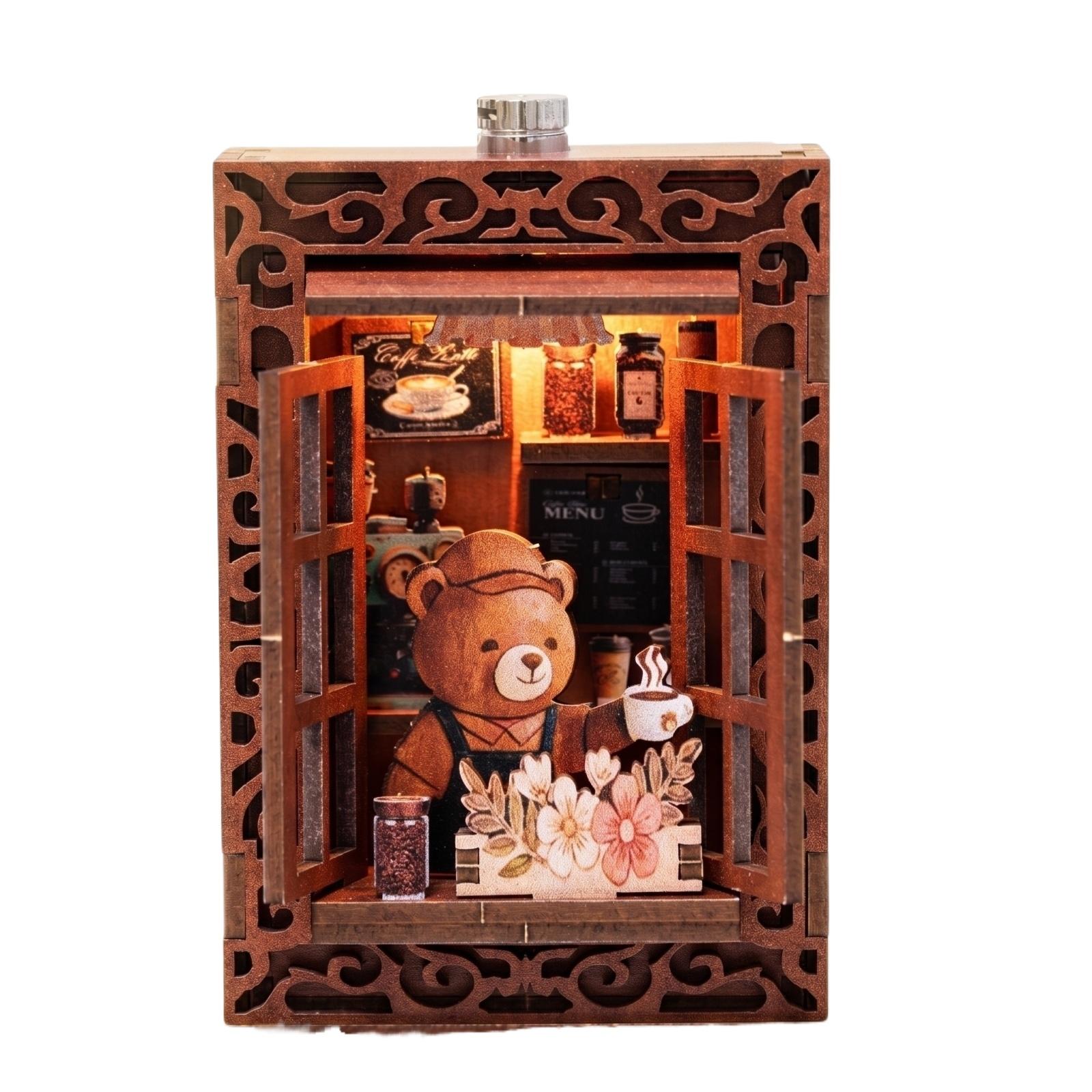 

DIY Miniature House Model Magnetic Fridge Magnet Wooden Puzzle Home Decoration Creative Building Block Kit for Craft Hobby Collectibles One Size