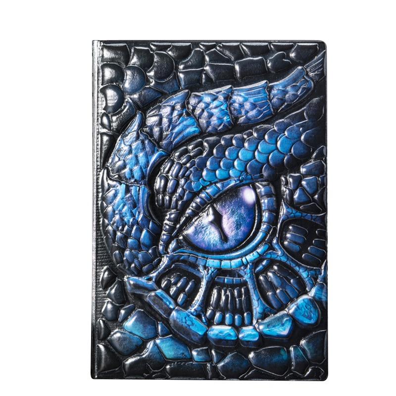 Journal mit Drachenaugen-Textur und Lederfutter, Einzigartiges Relief-Notizbuch, Exquisites Geschenk für Sammler