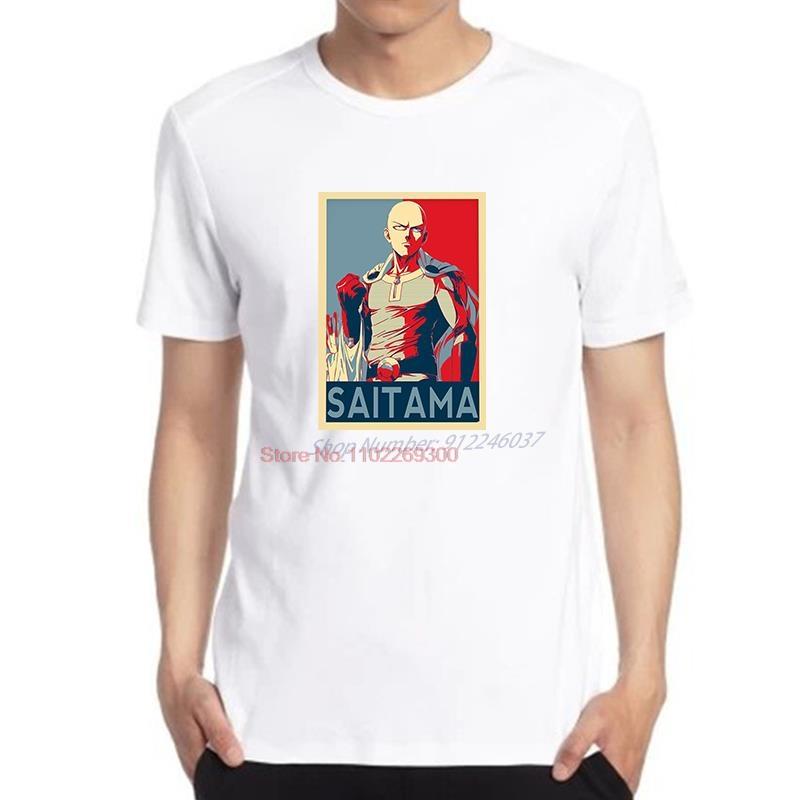 

One Punch Man Saitama Графические футболки Хлопковые футболки с коротким рукавом Летние футболки Топы Новые рубашки и футболки Мужская футболка с принтом S