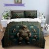 Roaring Bear Pattern Bedding Quilt Set  Home Decoration  Gift (1 * duvet cover + 2 * pillowcase  without core)