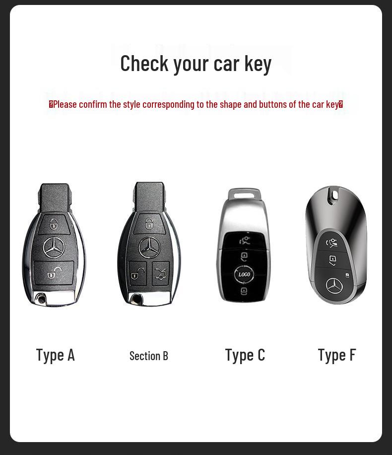 Mercedes Key Case Suede Shell for E300l/E260/C260l/GLC300L 2025 Model - Men's Edition, Three Colors
