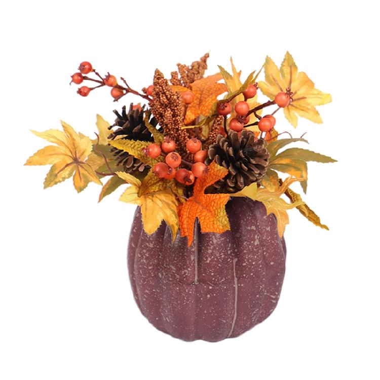 Fall Maple Leaf Pinecone Berry Set Decor Pumpkin Photography Table Centerpiece 1