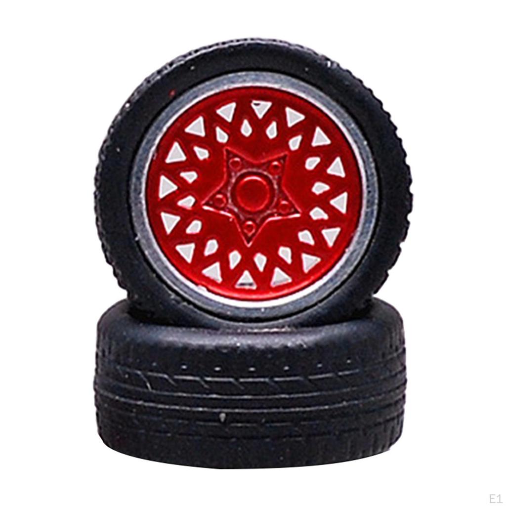 4 Pieces Hex Wheel Rims Car Accessories Rubber Tire 1/6 Flat Tires&Wheel for Modification RC