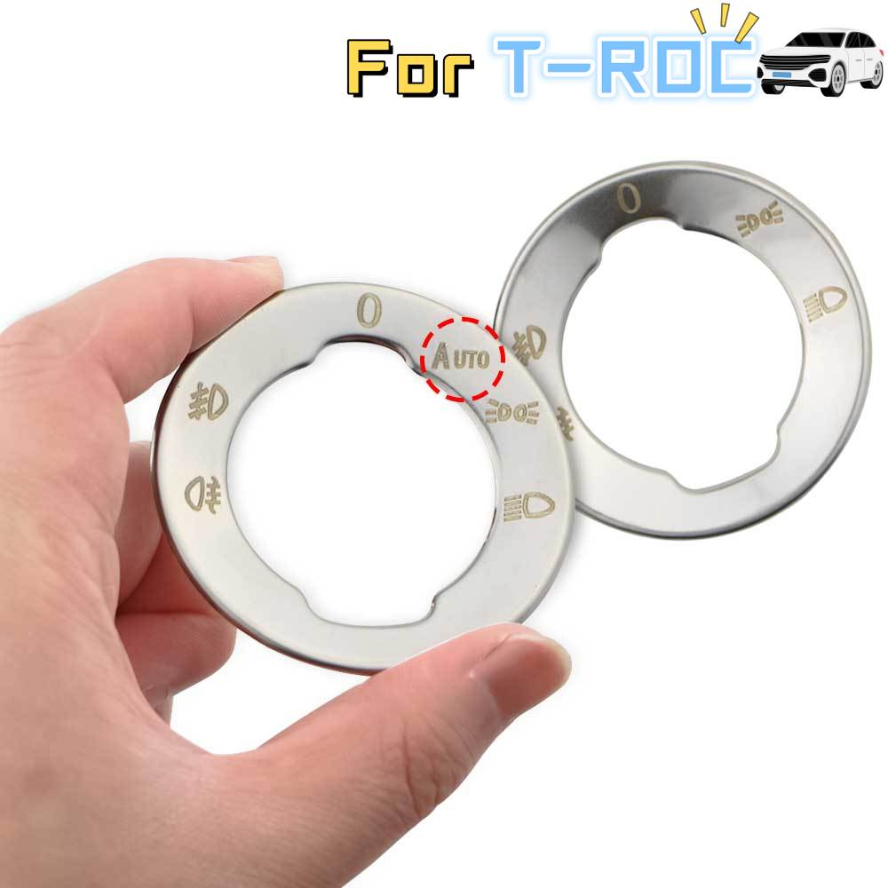 Car Head Light Adjust Button Panel Sticker for Volkswagen VW T-roc Troc 2017 2018 2019 2020 2021 2022 Stainless Steel Cover