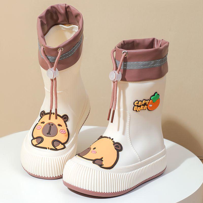 Kinder-Capybara-Gummistiefel: Süß, Wasserdicht, Rutschfest, Niedriger/Mittlerer Schaft, Warm