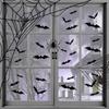 12PCS 3D Black PVC Bat Halloween Decoration - Horror Bar Wall Sticker - Bizarre Ornament Halloween Party Gift