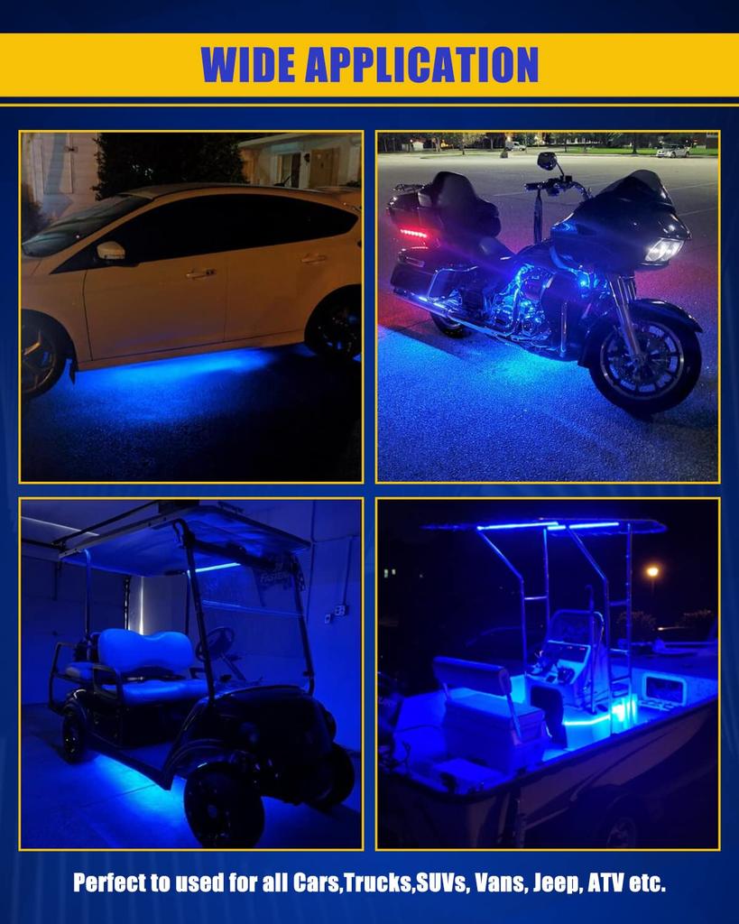 DUOFU365 LED Tape Car LED Tail Underfoot IP68 High Pack of Blue Light, Tape, Footlight, Interior, Boat, Motorcycle, Lamp, Lighting, 12V, Silicone,