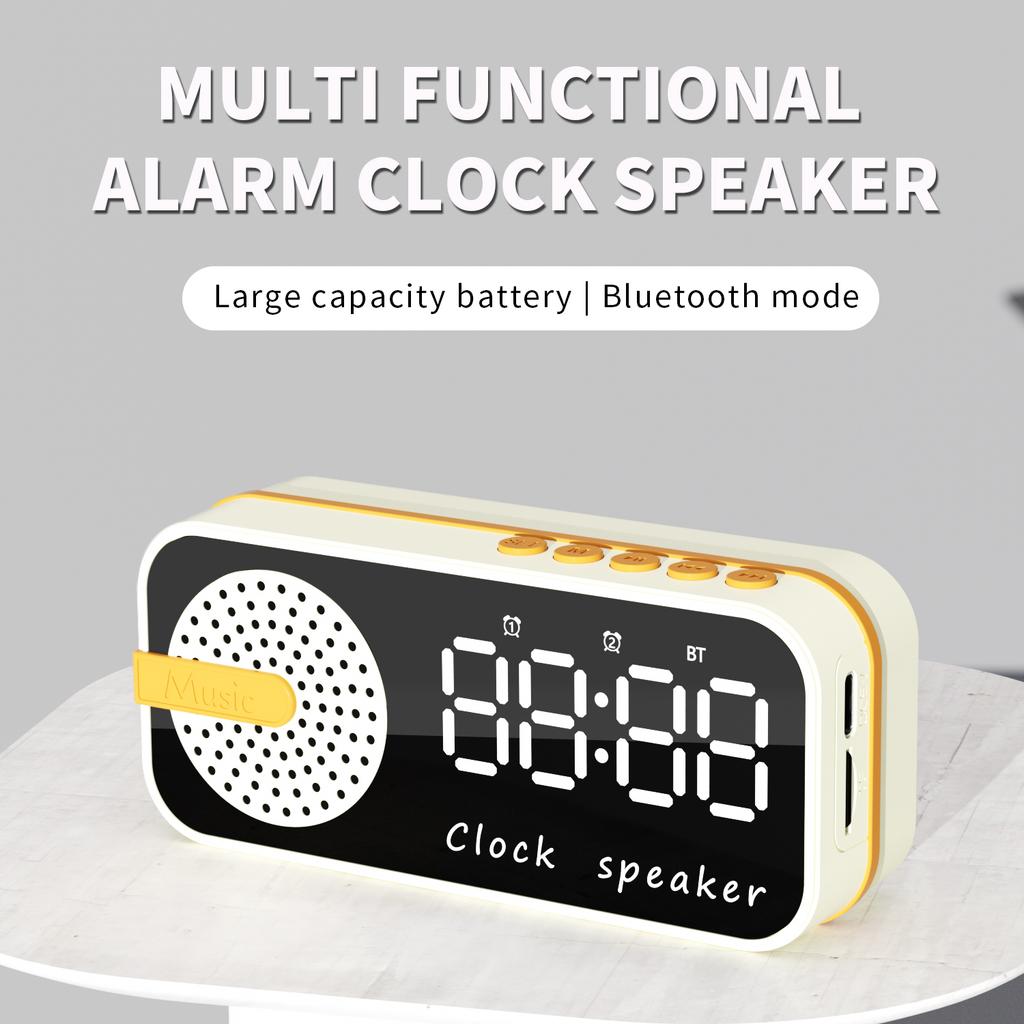 Music Box Mini Sleep SoundBox HD Mirror Clock Speaker with TF Card FM Radio Alarm Clock Disaplay Portable Bluetooth Speaker
