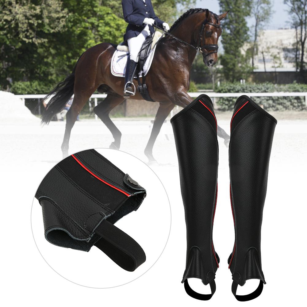 2 BUC Jambiere Profesionale de Echitație Jambiere Protectoare din Piele pentru Călărie NegruM