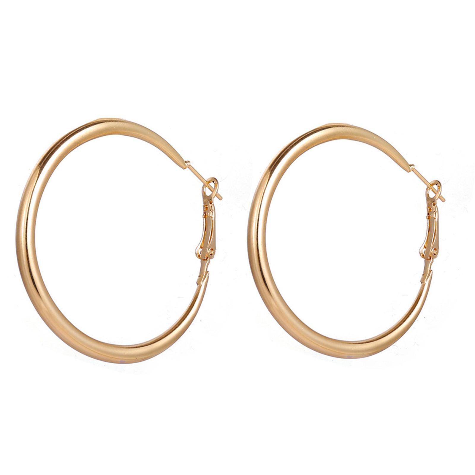 

Модные серьги, толстые серьги-кольца из золотого сплава толщиной 50 мм, круглые серьги-кольца One Size золотой