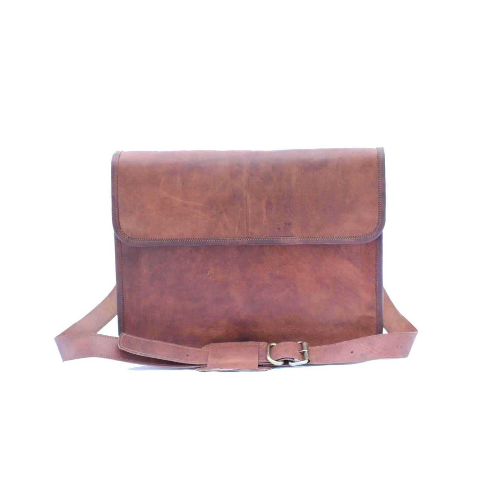 

Кожаная сумка Потертая Сумка-мессенджер На плечо Мужская сумка-сатчел Сумка для ноутбука женская Сумка-портфель 9 x 7 x 3 in