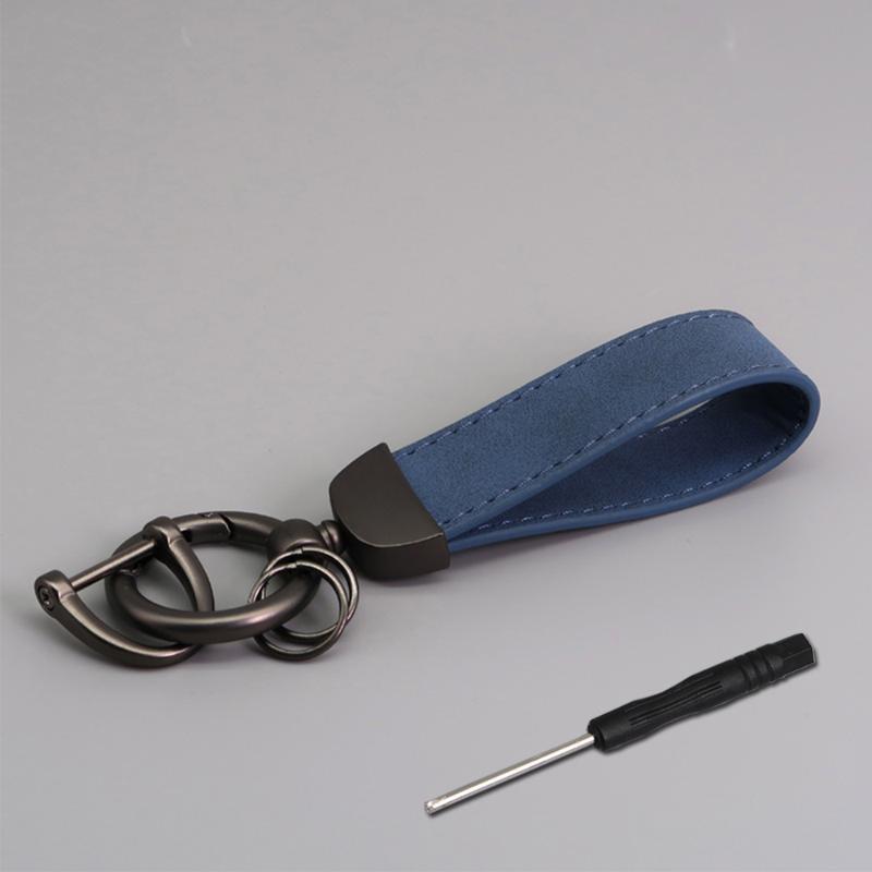 

Розкішний автомобільний брелок, брелок з натуральної шкіри, чистий колір, пряжка, автомобільний брелок, автомобільні аксесуари, подарунок синій