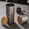 Träighet Lock Kaffe Förvaringsburk 304 Rostfritt Stål Kaffeböna Förvaring Förvaringstank Köksanvändning