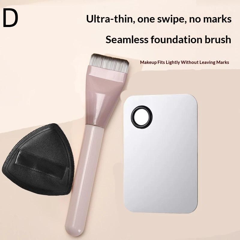 Foundation Brush +Makeup Palette + Black Powder Puff Set Foundation Cream Mixing Tool Nail Art Makeup Cosmetic Kits