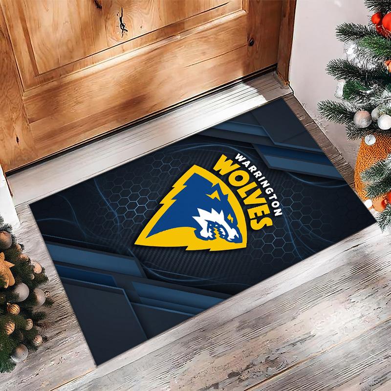 Warrington Wolves Crystal Velvet Carpet Soft Anti?Slip Floor Mat Comfortable Home Living Room Bedroom Decor Rug