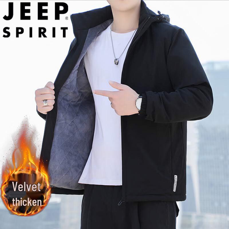 JEEP SPIRIT Men s Hooded Fleece-Lined Jacket XL